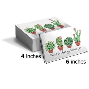 25 Premium Cardstock - Succulents Thank you cards 4 x 6 inch